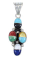 Multicolor And Authentic Sterling Silver Southwestern Slide Pendant YX68164